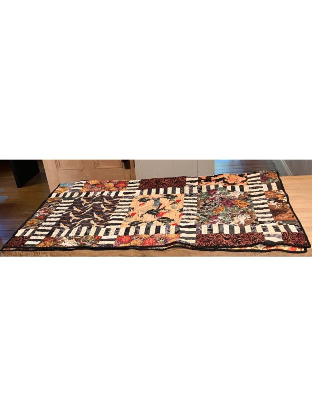 Peggy Taylor 2008 Kite Tails Over Japan Geisha Quilt Blanket 52" x 64" AN NWOT - Picture 8 of 12
